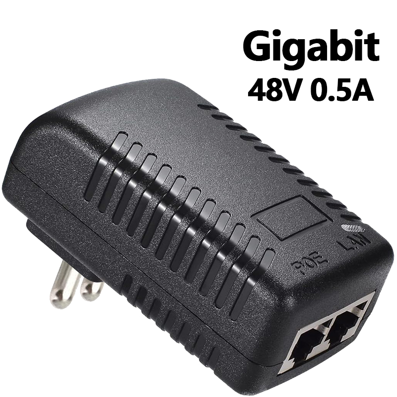 Power Over Ethernet - CCTVセキュリティ監視用 POE電源アダプター 48V 0.5A EUプラグ、イジェクター型イーサネットIPカメラ、POEスイッチ、NVR、ルーター用