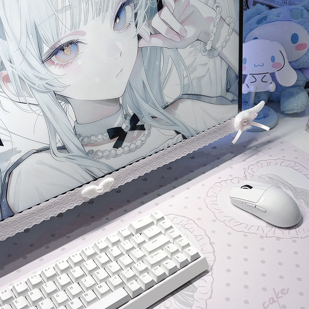新しいスクリーンデコレーション、白いレースのモニタートリム、 - Office Technologies のレビューと価格