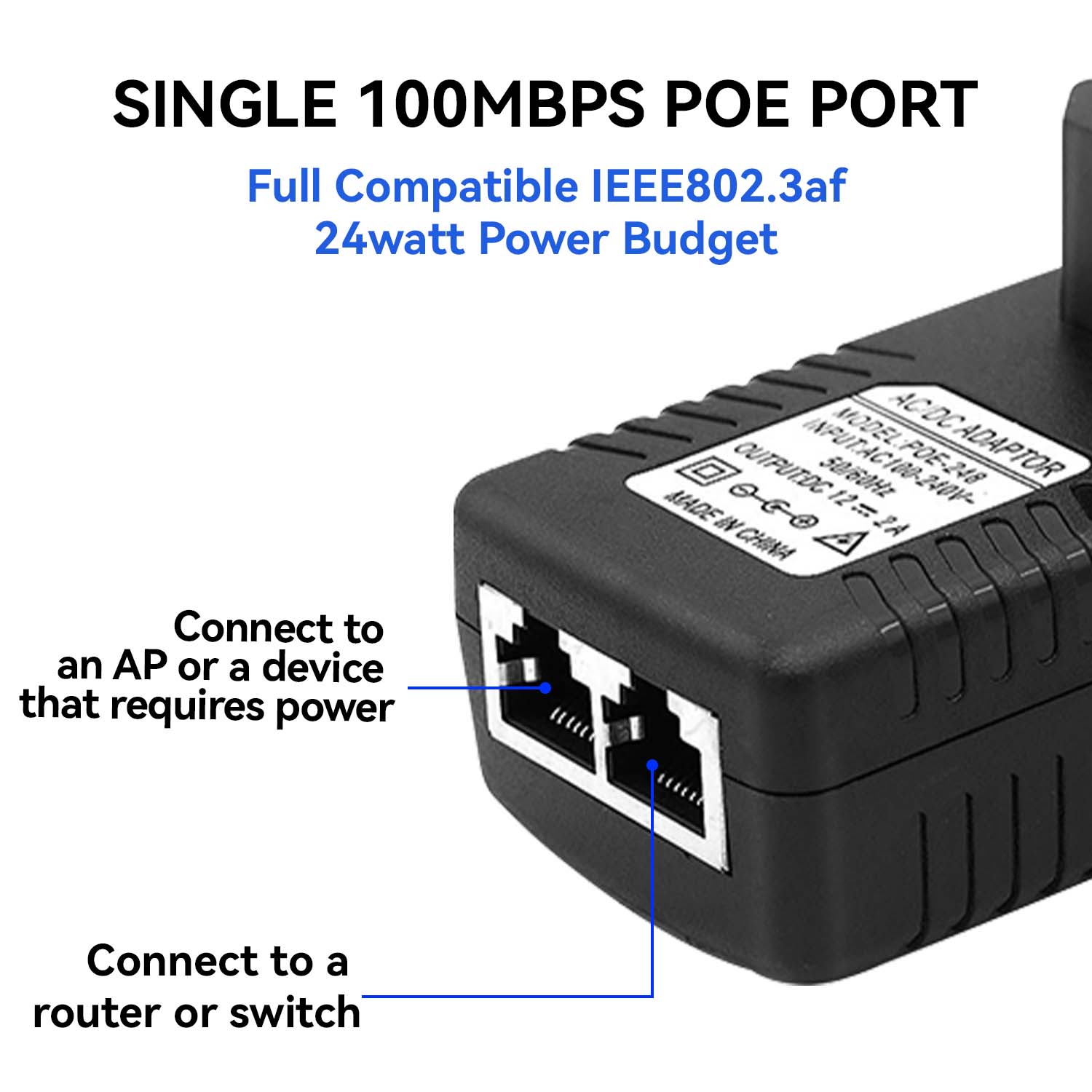 48V/12V PoEインジェクター、イーサネットCCTV電 - Power Over Ethernet のレビューと価格
