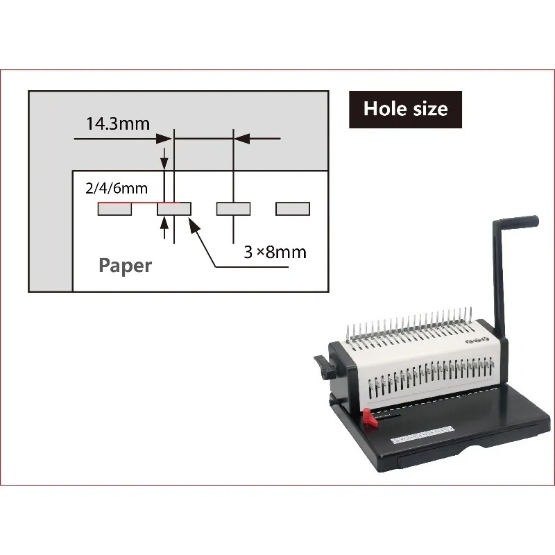 金属製ボディの頑丈な手動式デザイン、コームワイヤー・スパイラ - Binding Machine Comb のレビューと価格